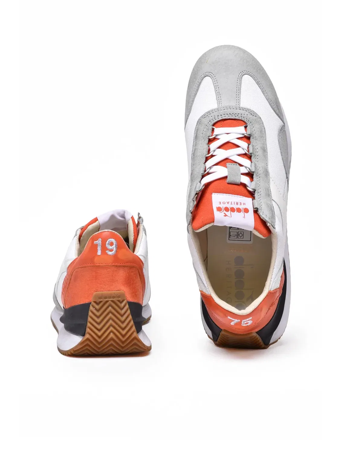 DIADORA HERITAGE Кроссовки Equipe из белой и серой кожи и полиэстера — фото 3