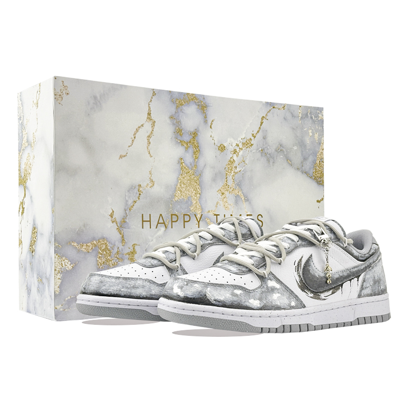 

Nike Мужские низкие скейтборд-кроссовки Big Old Galaxy Dreams с амортизацией и износостойкостью, белый и серый