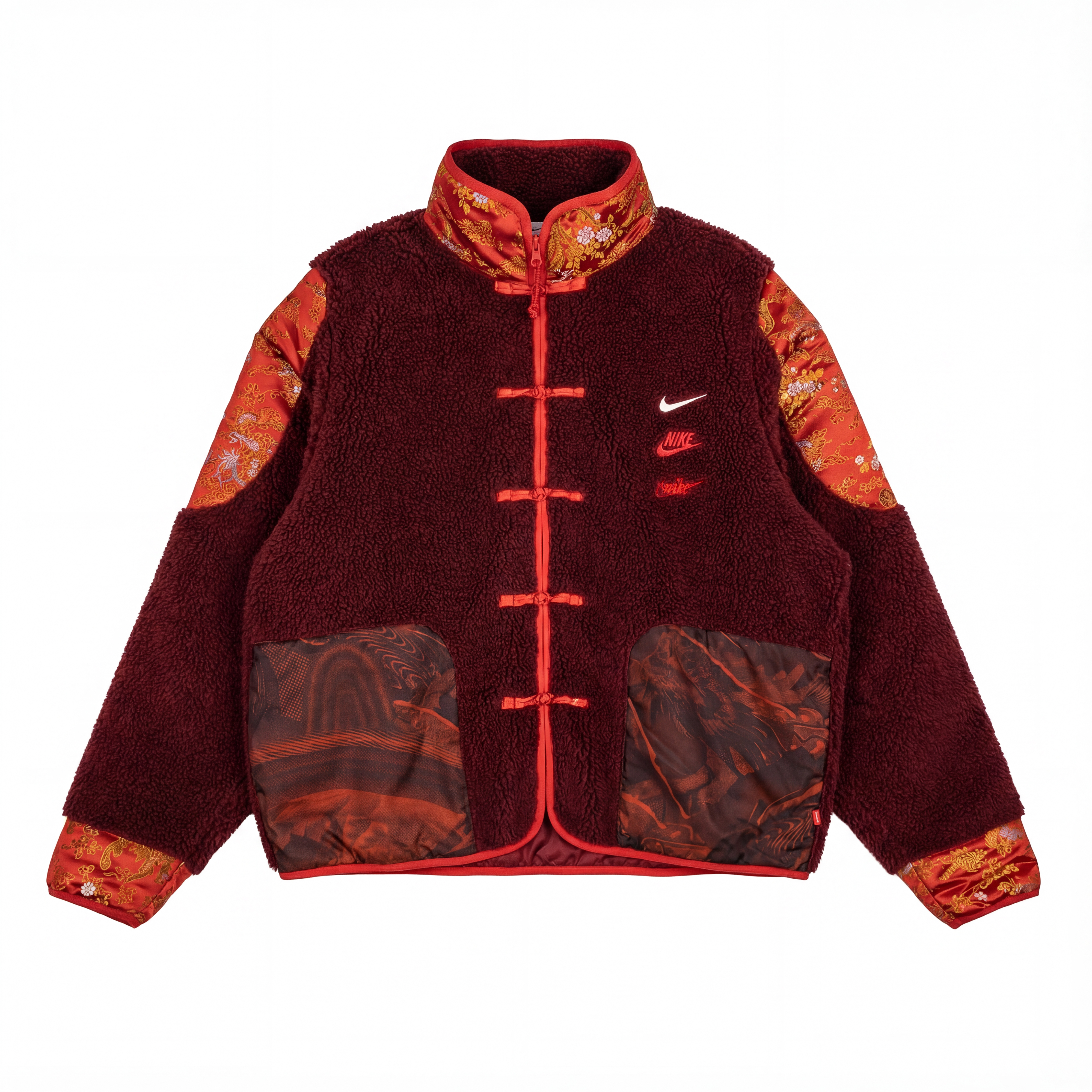 Nike Вельветовая куртка Unisex Team Red Color Stand Collar Thickened