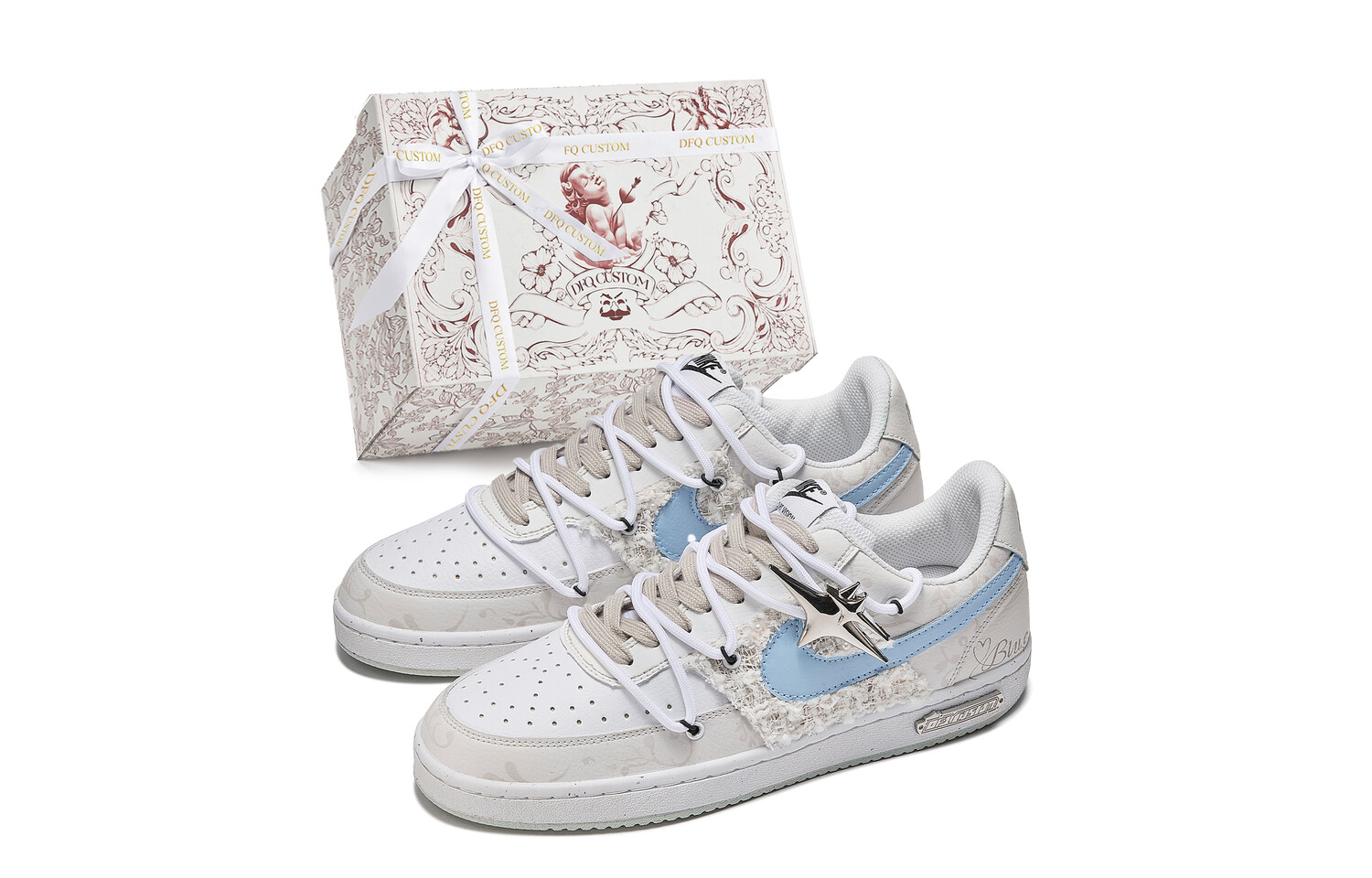 

Кроссовки Nike Court Vision 1 Skateboarding Shoes Men Low-top Blue/gold, синий/бежевый