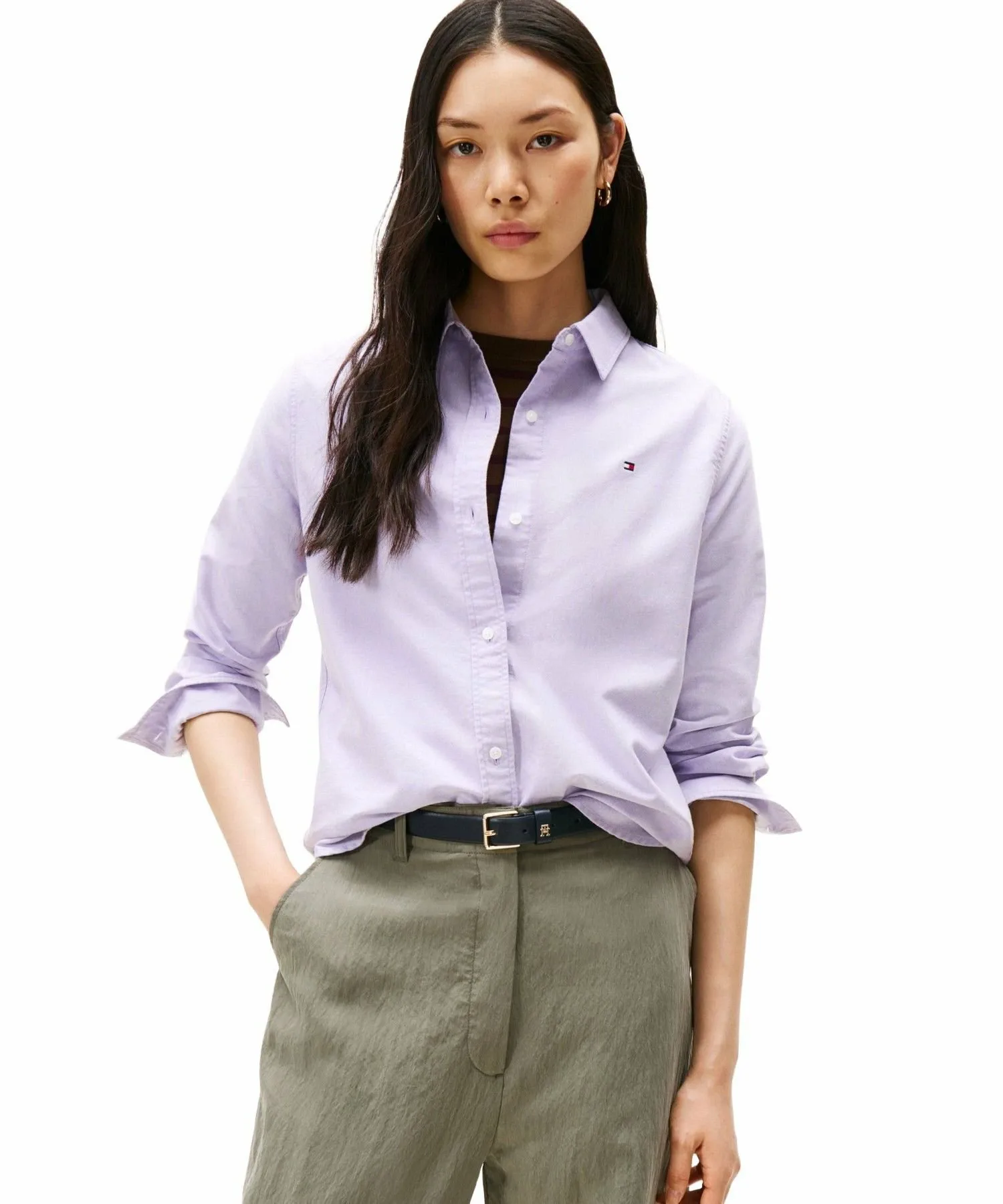 Рубашка Оксфорд свободного кроя TOMMY HILFIGER, Purple W0G