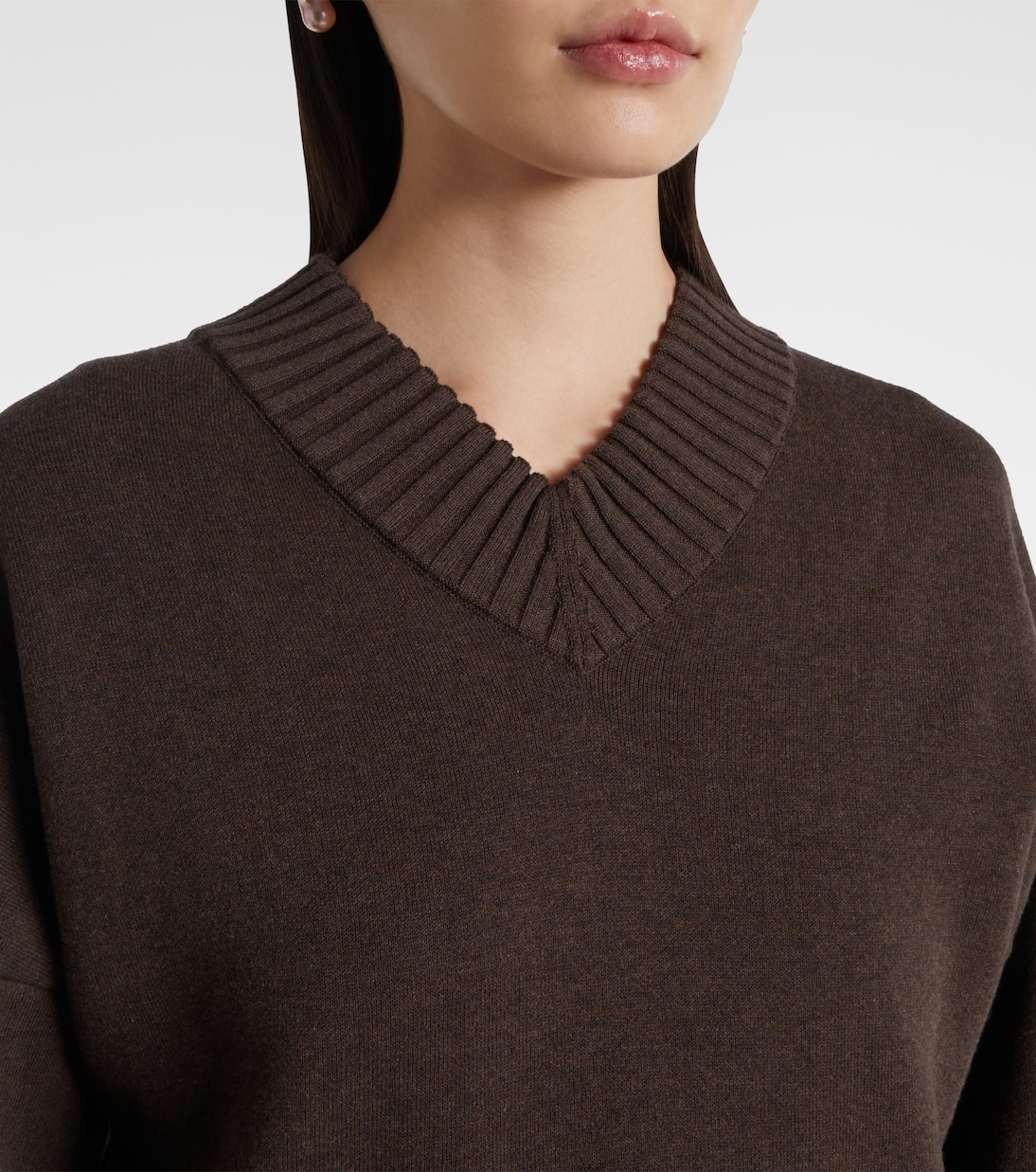 Свитер из хлопковой смеси Bottega Veneta, Dark Chestnut — фото 4