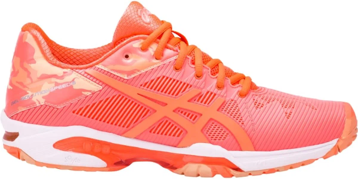 Кроссовки для тенниса ASICS, цвет Flash Coral/Canteloupe/Apricot Ice
