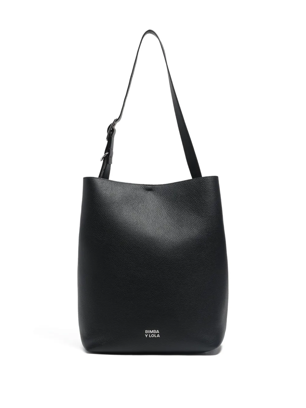 

Большая кожаная сумка на плечо с пряжкой Carlino Bimba y Lola, черный