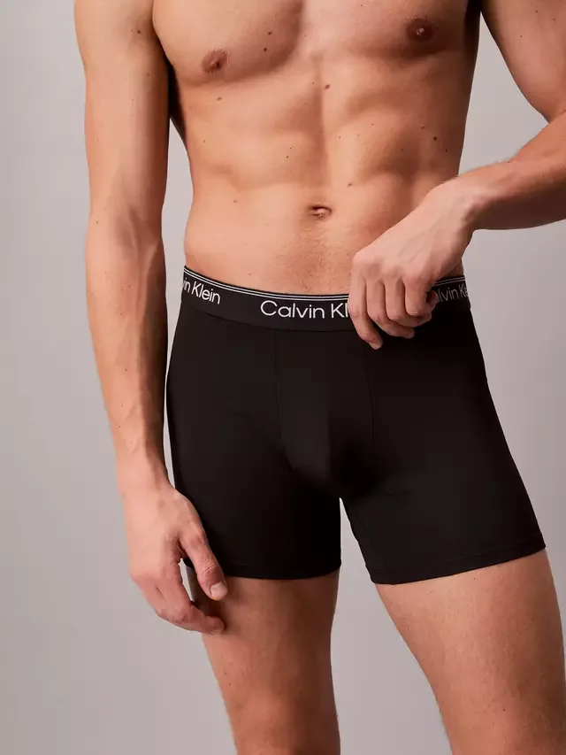 Трусы-боксеры Micro Stretch, комплект из 3 штук, черные Calvin Klein — фото 2