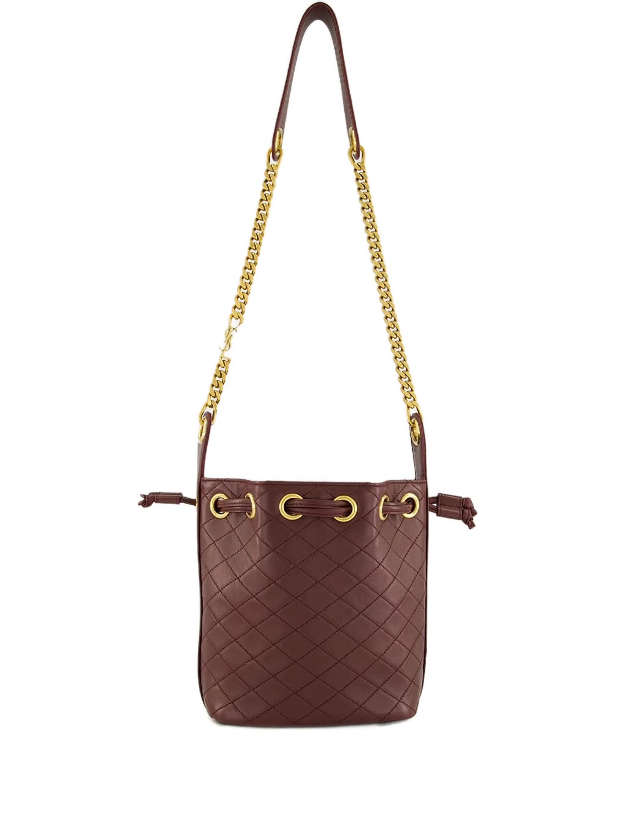 

Стеганая сумка-ведро размера мини Saint Laurent, коричневый