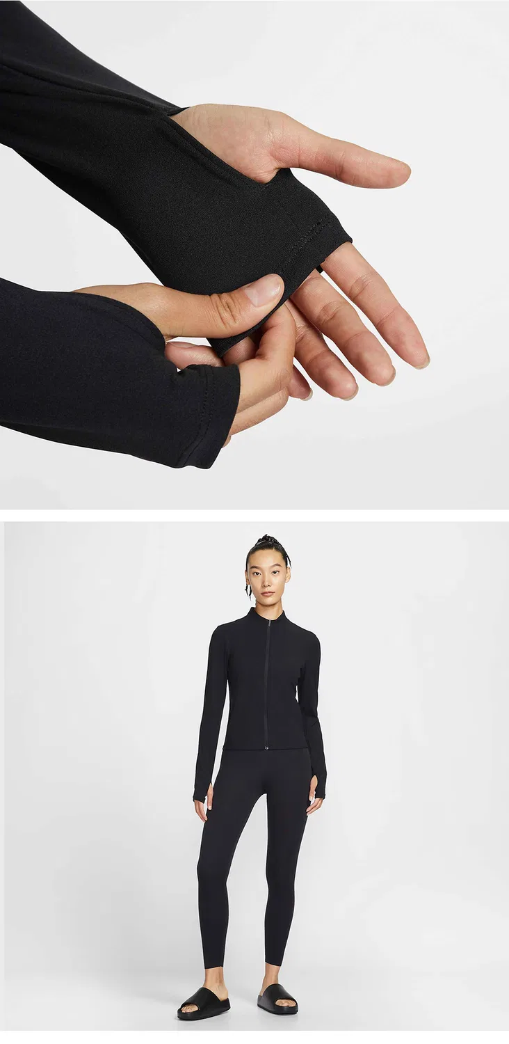 Женская куртка Nike Zenbe Dri-Fit Full-Zip, чёрно-серая — фото 3