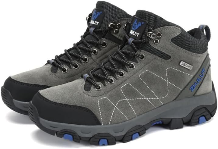 

Мужская шнуровка WAOLSU Зимняя шерсть Теплые альпинистические обувь Кроссовки Снежные ботинки на лодыжке, серый