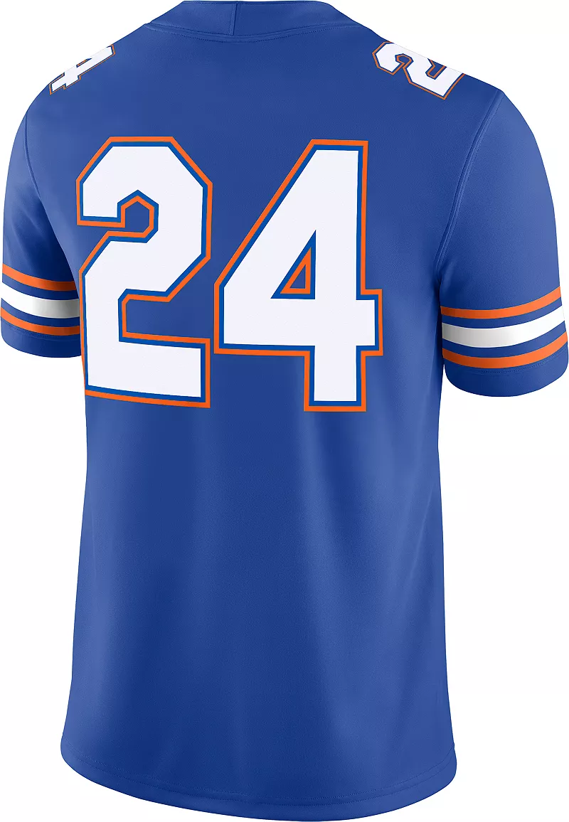 Мужская футболка Jordan Florida Gators № 24, синяя реплика Dri-FIT для футбольной игры — фото 2