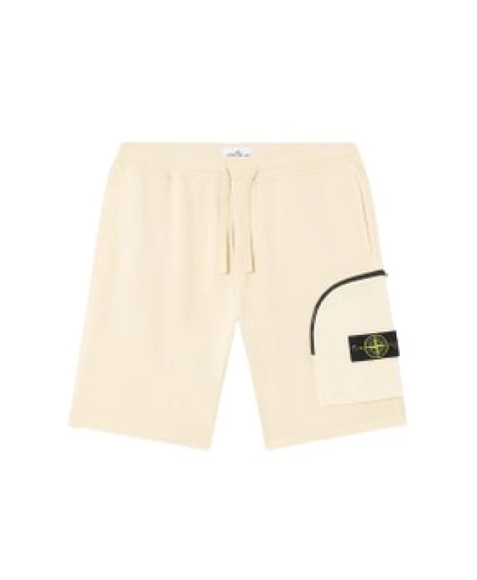 

Флисовые шорты-карго, цвет слоновой кости, хлопок Stone Island, бежевый