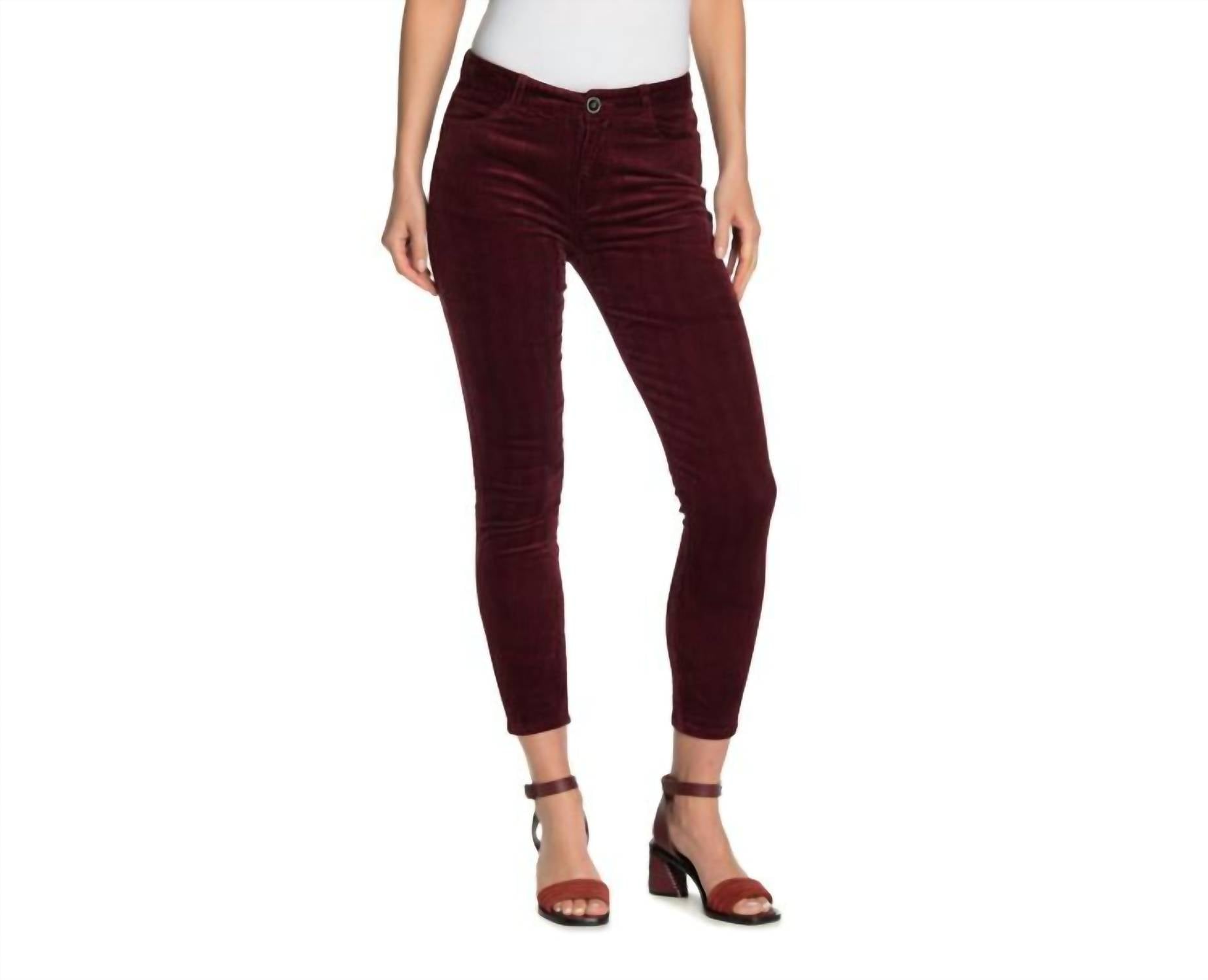 

Узкие джинсы Hoxton Ultra Corduroy Velour High Rise красного цвета Paige