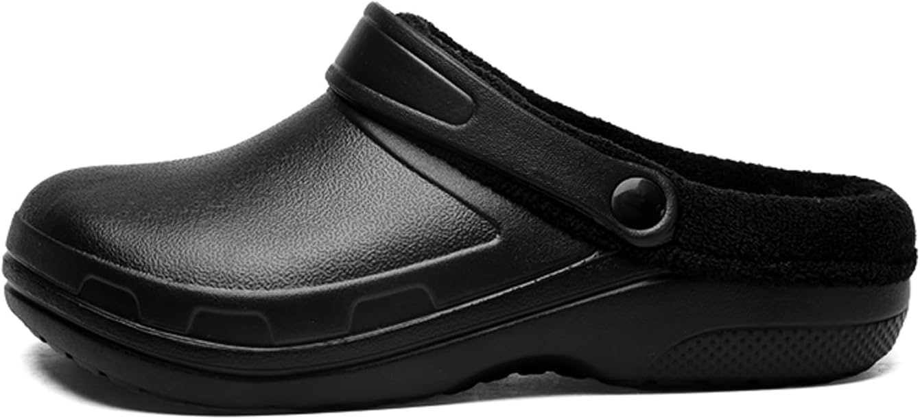 

Шлепанцы с меховой подкладкой для женщин и мужчин, зимние пушистые тапочки, садовые сабо, водонепроницаемые теплые домашние обувь для женщин и мужчин, для дома и улицы Generic, черный