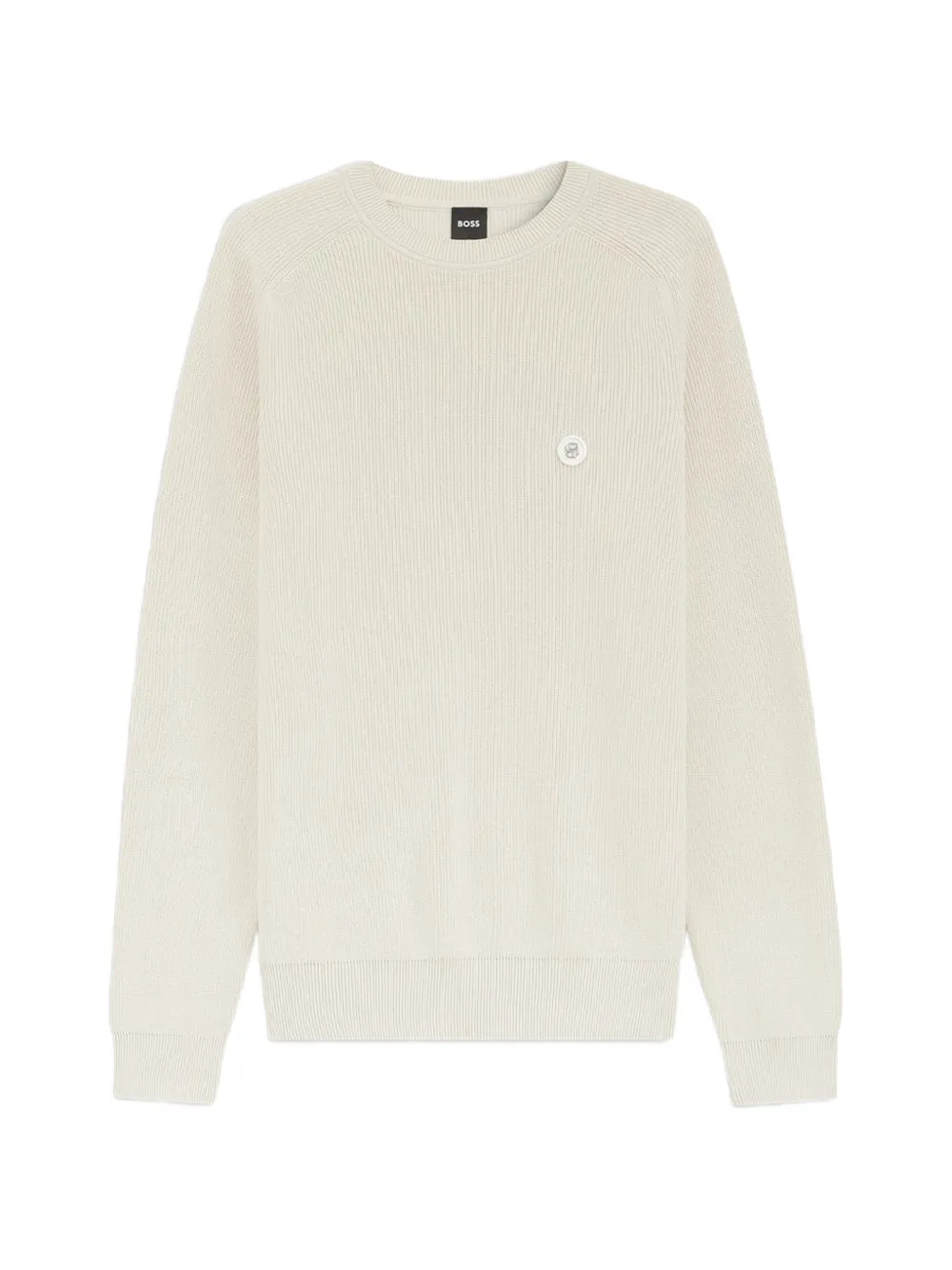 

Вязаный свитер с круглым вырезом Boss, бежевый