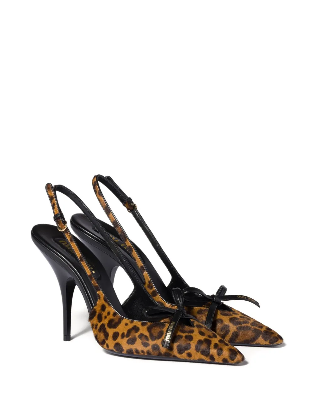 Туфли-лодочки с логотипом Miu Miu, коричневый — фото 2