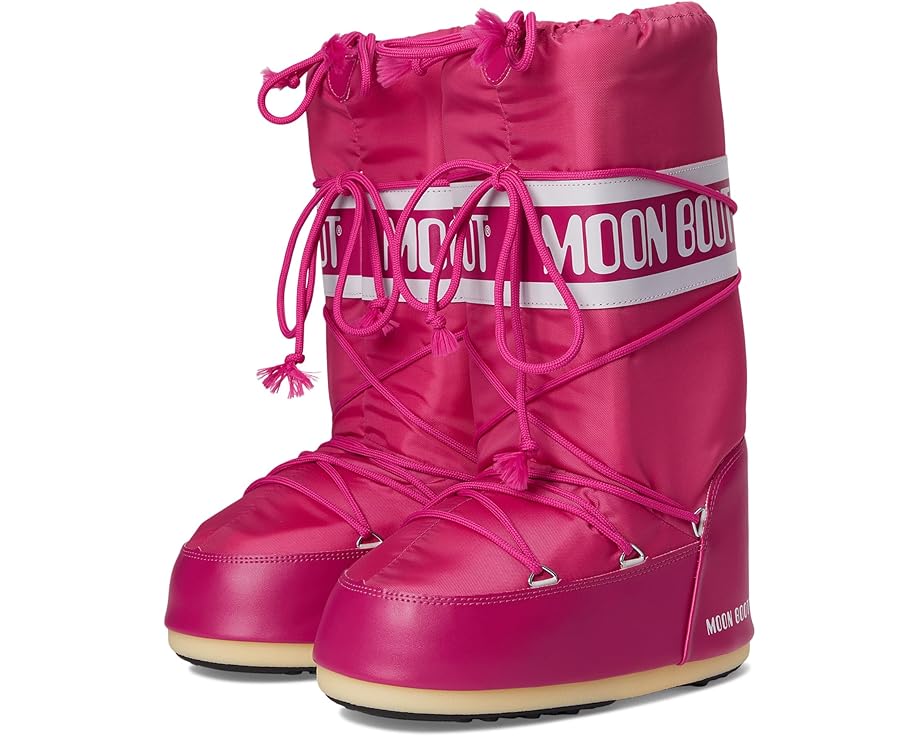 Зимние сапоги Moon Boot с логотипом на толстой подошве, фуксия