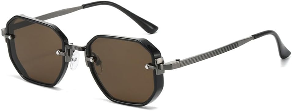 

Солнцезащитные очки UV400 с градиентным металлическим покрытием и заклепками, подходят для женщин и мужчин, для бега и занятий спортом на открытом воздухе UYPTK, Black Gun Tea