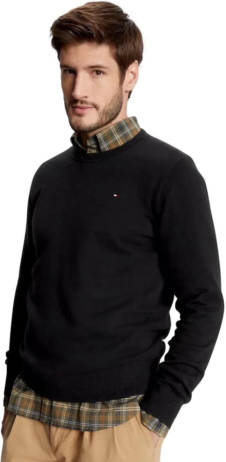 TOMMY HILFIGER / Мужской пуловер / PIMA ORG CTN CASHMERE с круглым вырезом, черный