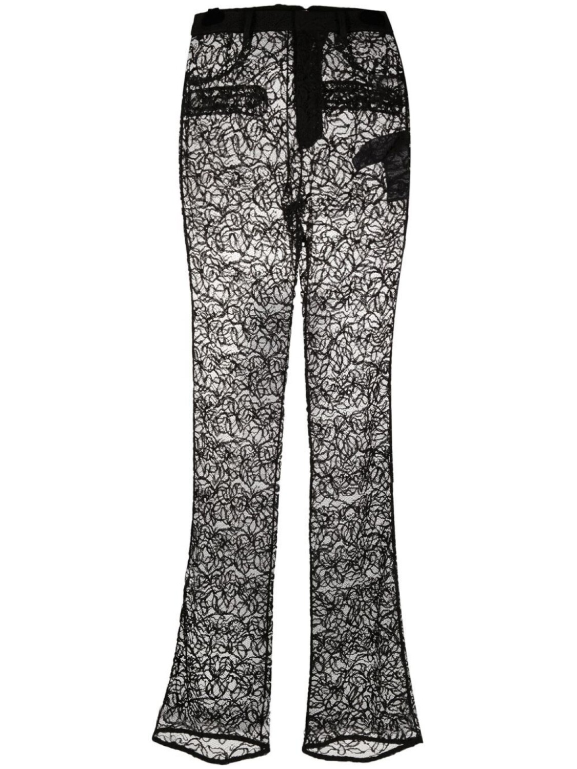 

Saint Laurent кружевные брюки прямого кроя, черный