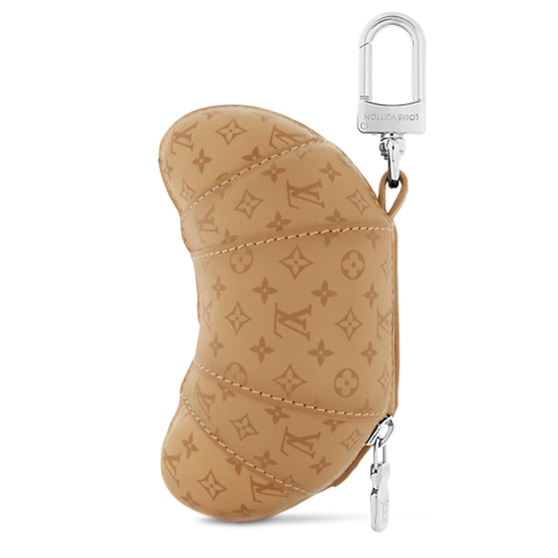 LOUIS VUITTON Кожаный медальон для монет унисекс коричневый желтый, Brown — фото 3