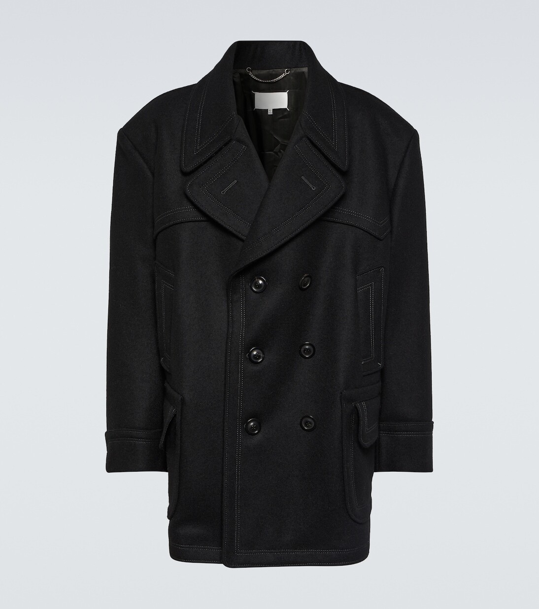 

Полушерстяной бушлат Maison Margiela, черный