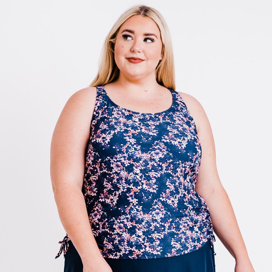 

Купальник-танкини Maya больших размеров: верх со съемными чашечками и плавки Calypsa, Navy blossoms, Синий, Купальник-танкини Maya больших размеров: верх со съемными чашечками и плавки Calypsa, Navy blossoms