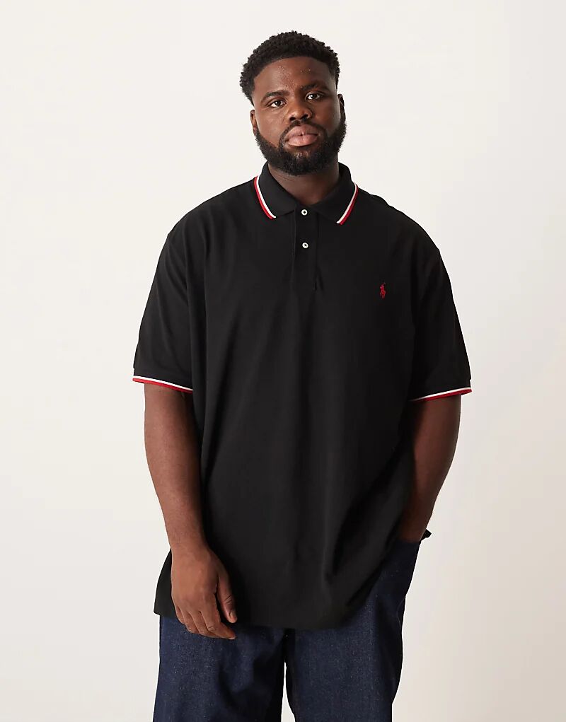 

Поло-рубашка с логотипом Polo Ralph Lauren Big & Tall в черном цвете
