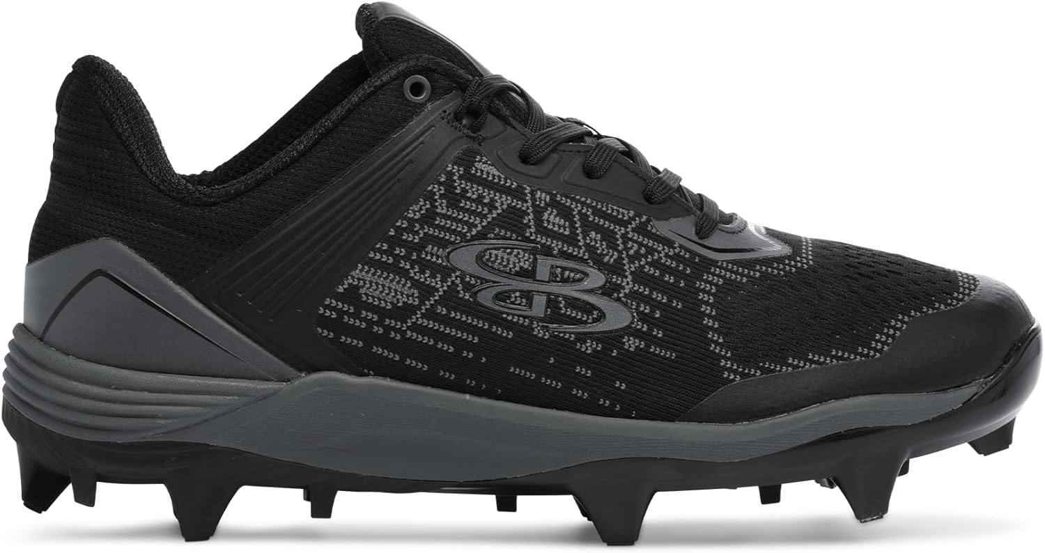 Мужские бутсы Boombah Viper Pureknit с литой подошвой - Status - Разные цвета - Разные размеры, черный/угольный — фото 3
