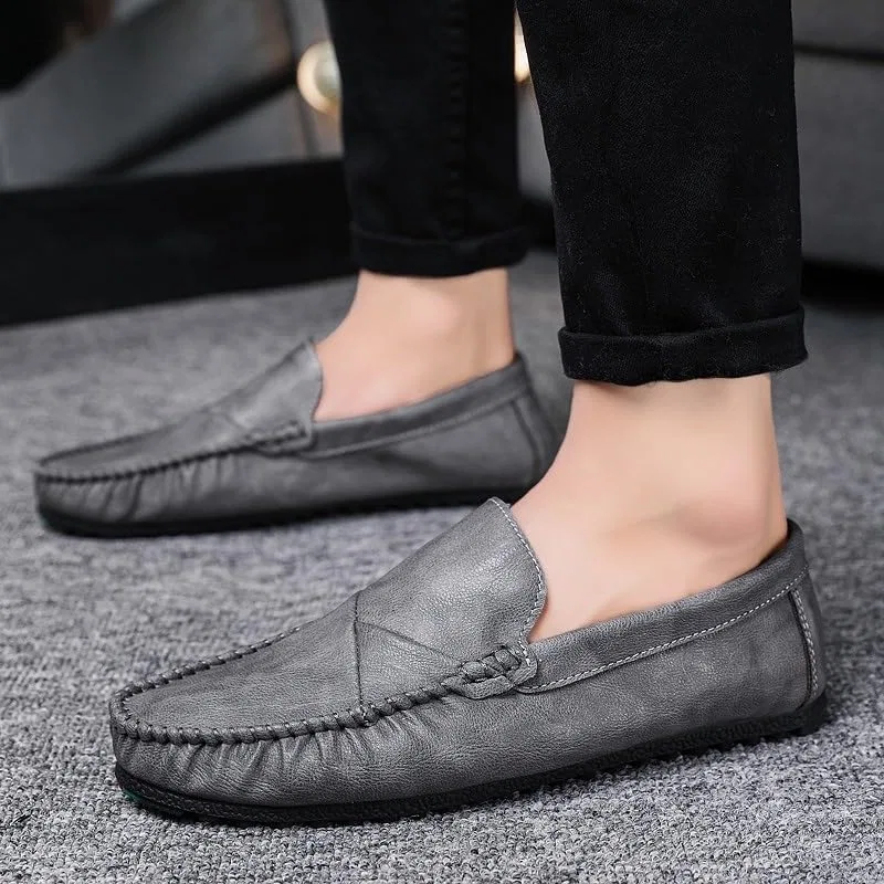 Лоферы из экокожи серые, Mens Loafers SayfuR — фото 4