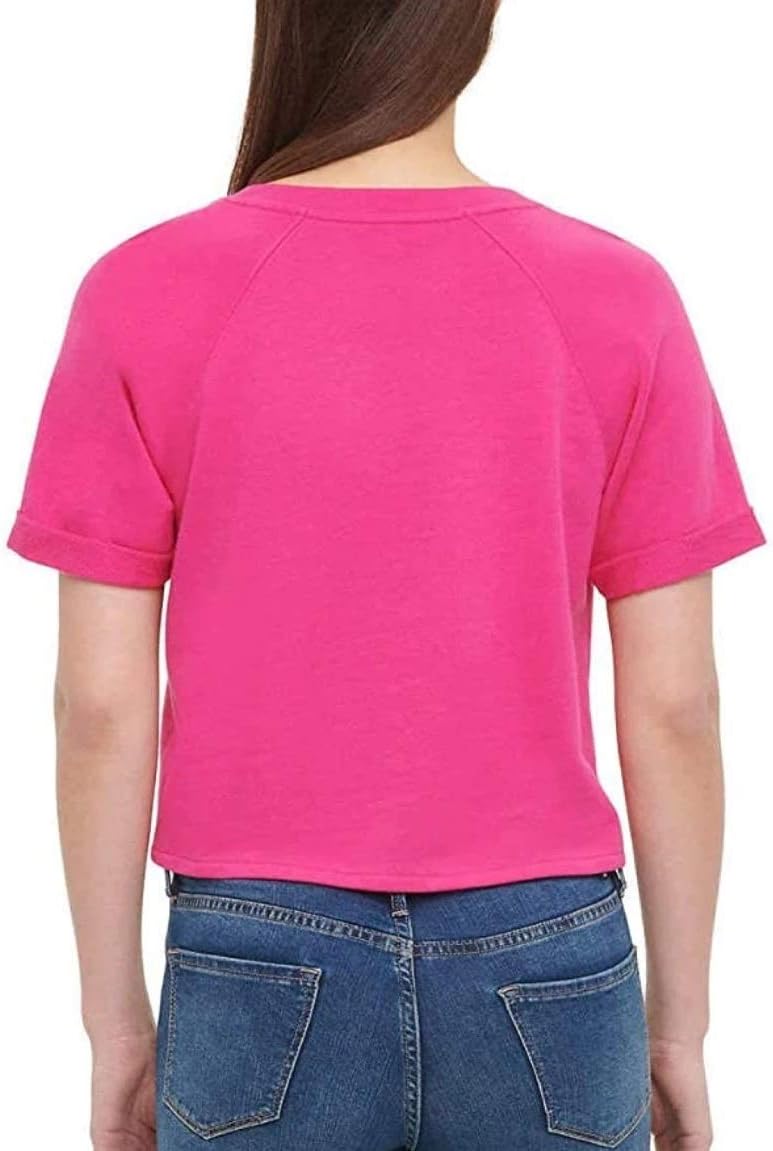 Женский укороченный топ с логотипом из французского терри от Calvin Klein Jeans, Beetroot — фото 2