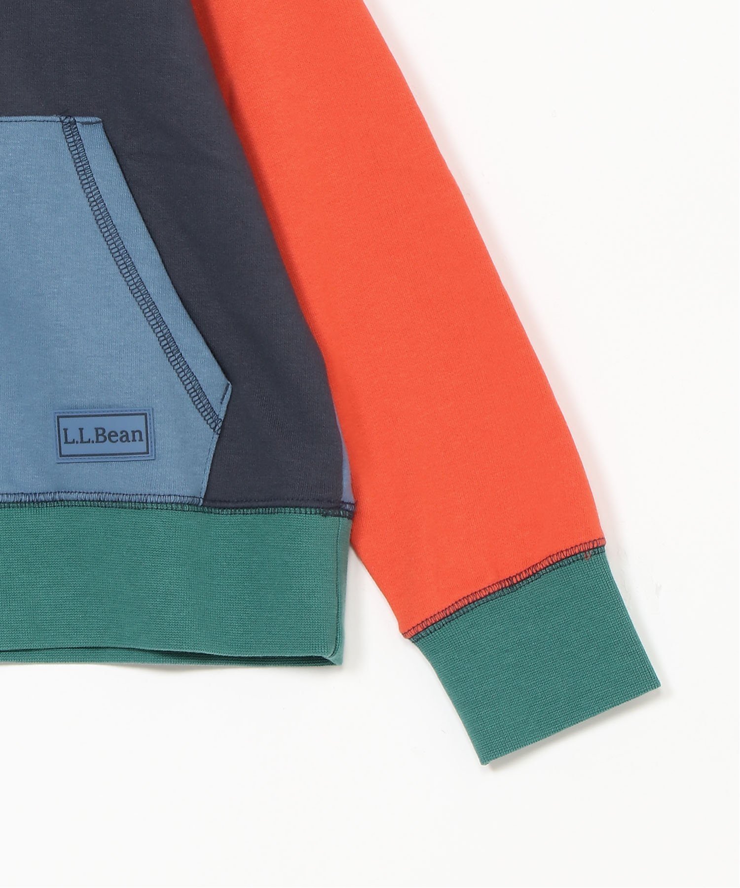 Детская спортивная толстовка с капюшоном, с цветовыми блоками L.L.Bean, CrbnNvyClrbl — фото 4