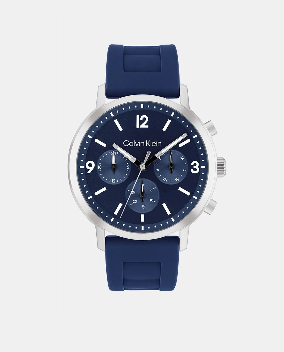 

Многофункциональные темно-синие силиконовые мужские часы Gauge 25200460 Calvin Klein