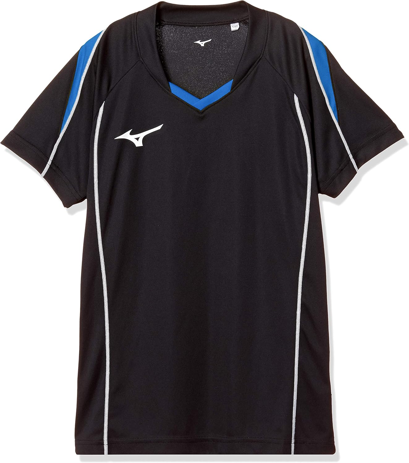 

Волейбольная игровая футболка Mizuno, с коротким рукавом, для тренировок, клубных мероприятий, унисекс, детская, черный/синий