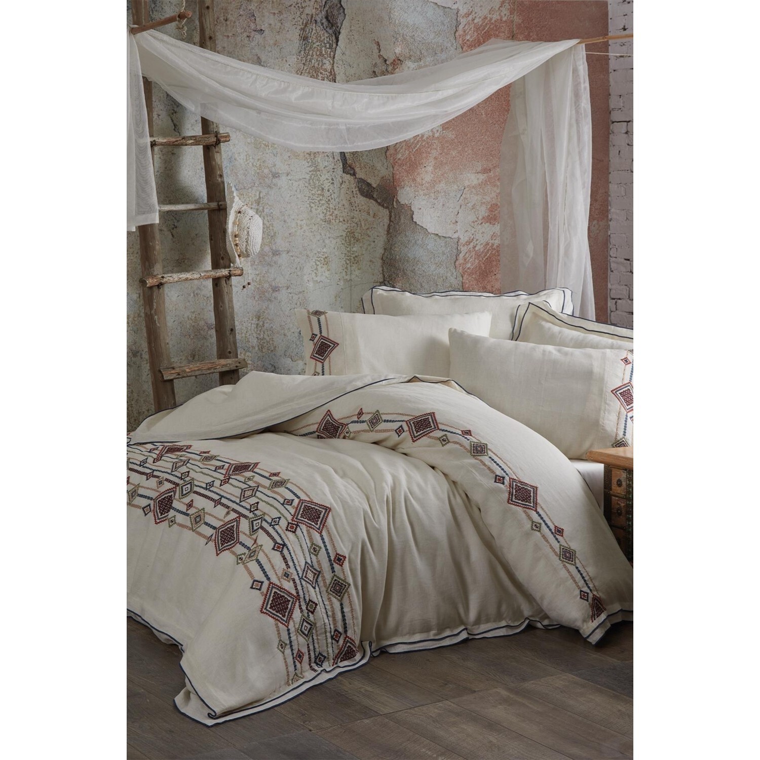 

Экокотон Vega Комплект постельного белья King Size 100% лен кремовый с вышивкой 220X240 см, Бежевый, Экокотон Vega Комплект постельного белья King Size 100% лен кремовый с вышивкой 220X240 см