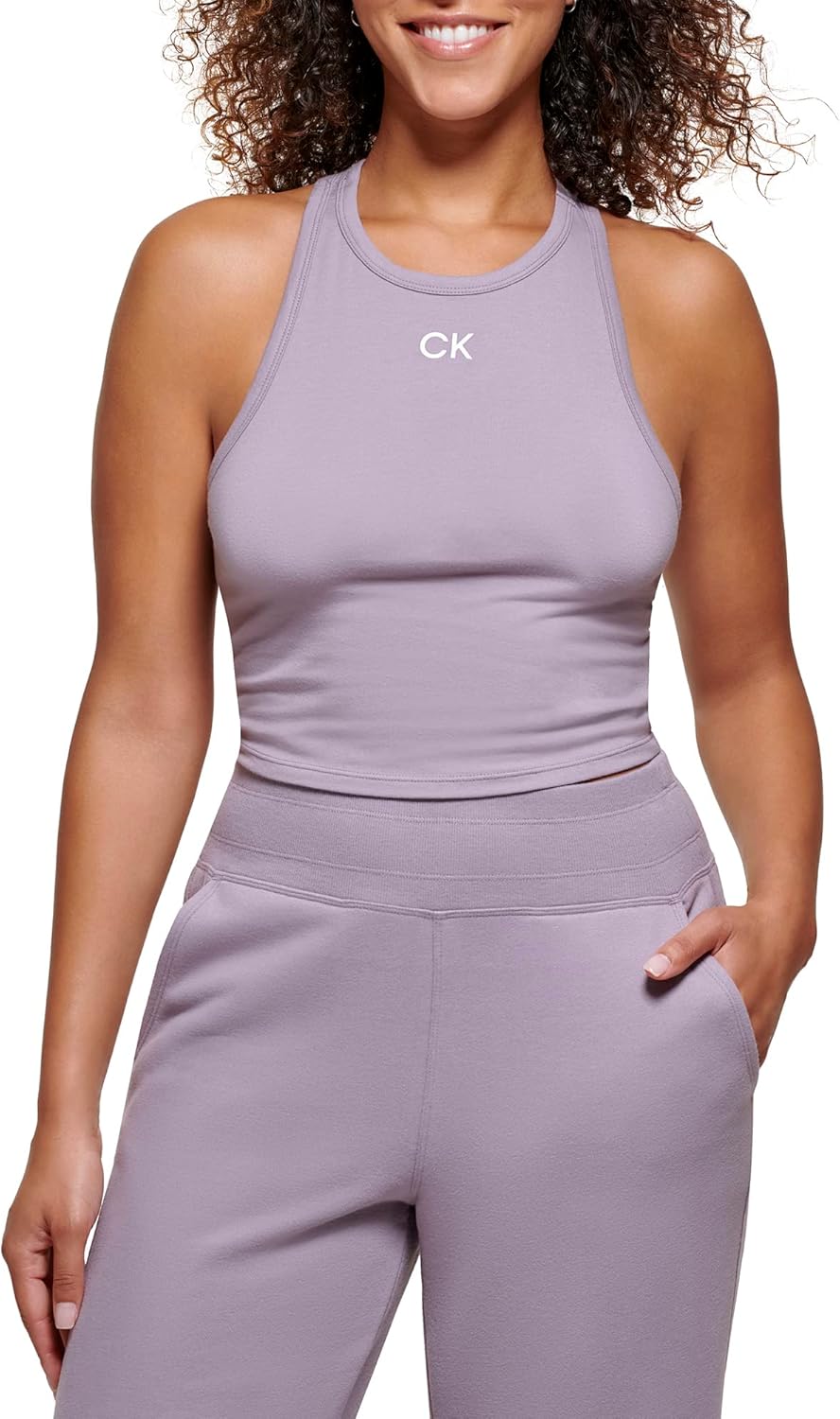 

Женский базовый укороченный топ-борцовка Calvin Klein, Smokey Lilac