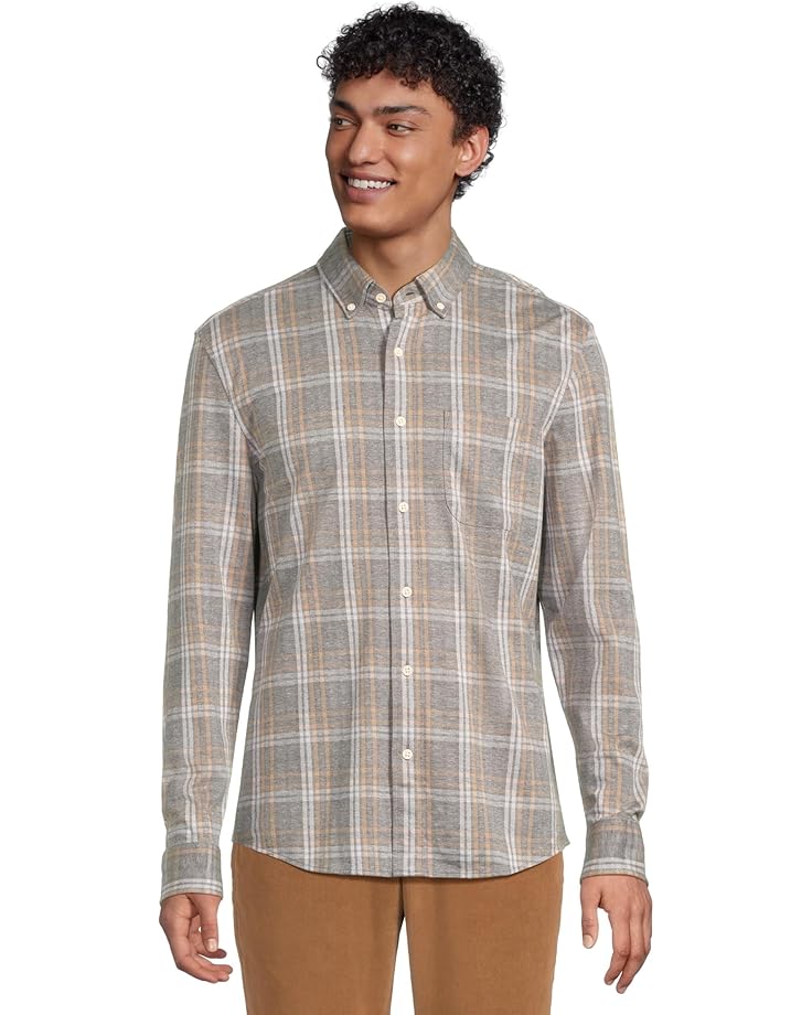 

Мужская футболка Faherty Coastline Knit, Dune Ash Plaid, Серый, Мужская футболка Faherty Coastline Knit, Dune Ash Plaid