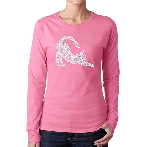 

Футболка с длинным рукавом Stretching cat La Pop Art, Pink, Розовый, Футболка с длинным рукавом Stretching cat La Pop Art, Pink