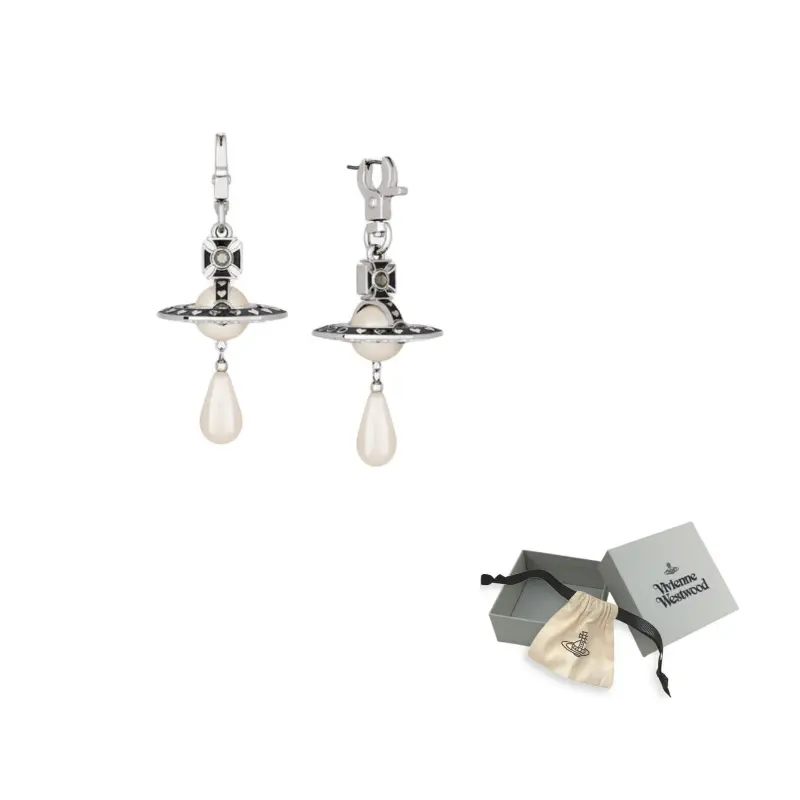 

Vivienne Westwood Латунные серьги женские, черные/серебристые