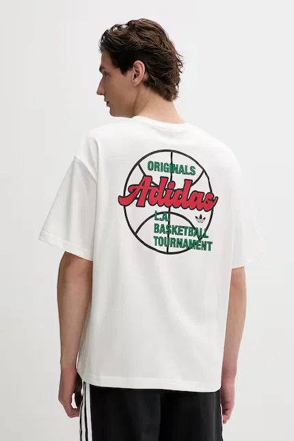 Футболка с принтом Tournament Adidas Originals, бежевый