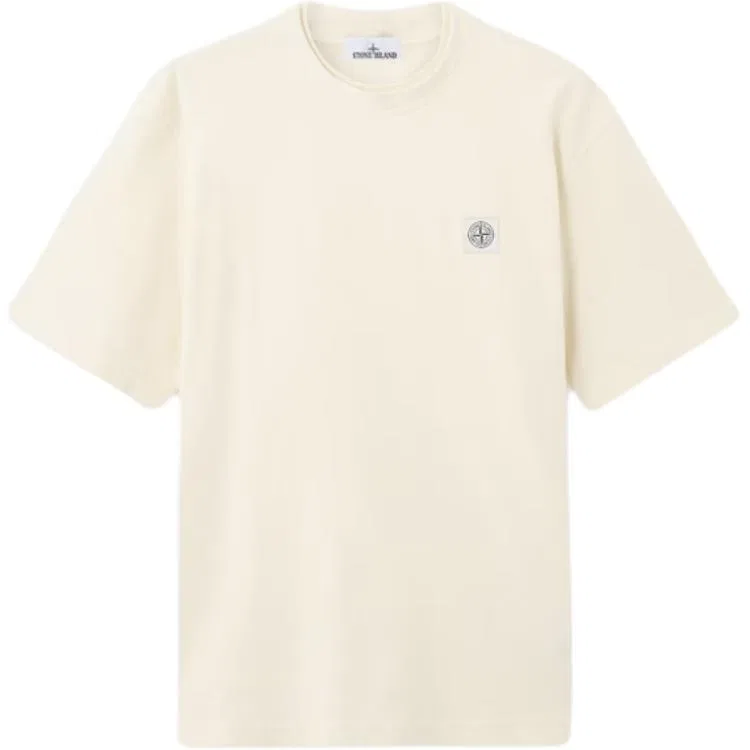 Футболка с логотипом и коротким рукавом STONE ISLAND, Ivory