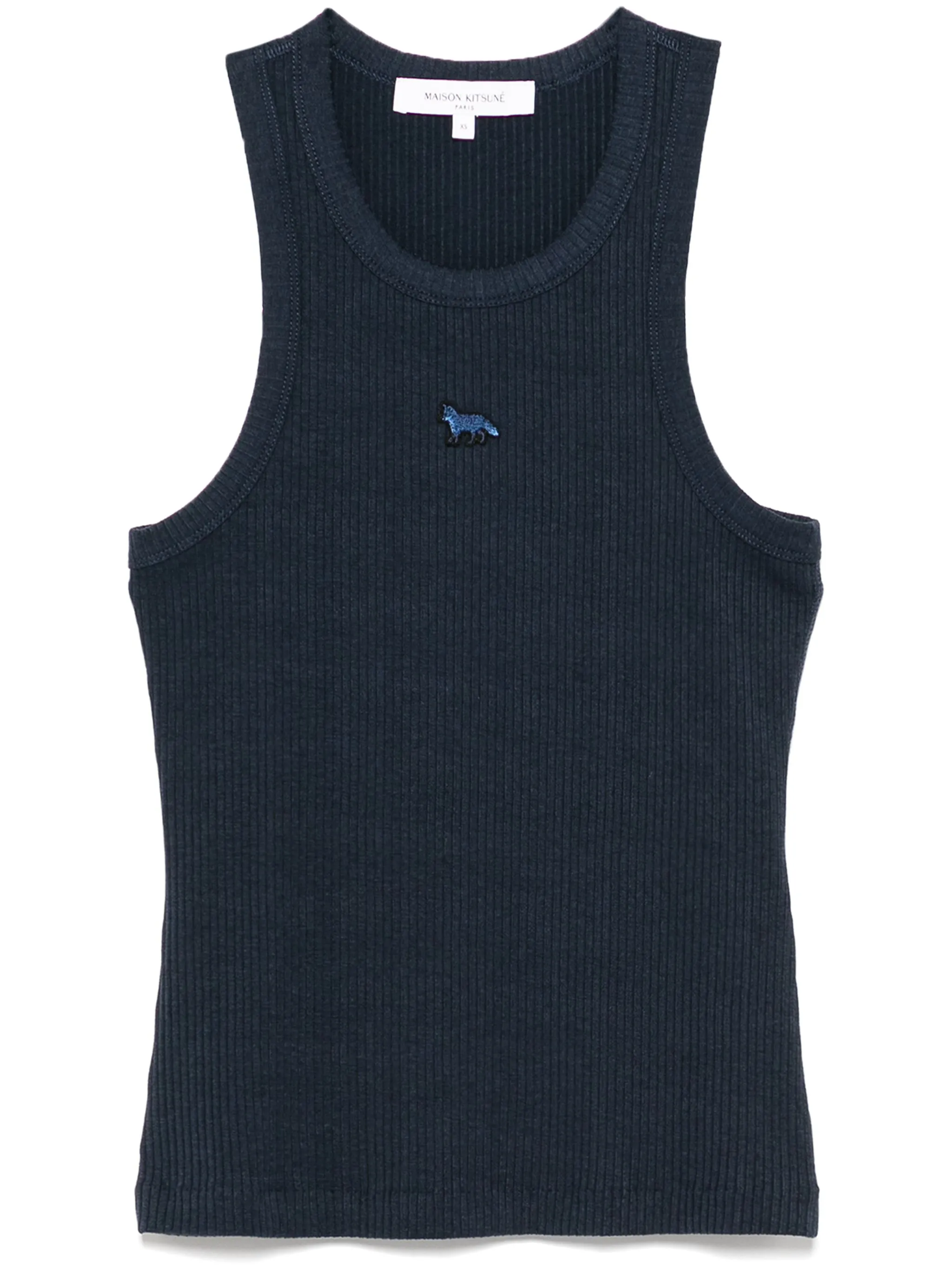 

Топ в рубчик с нашивкой Maison Kitsuné, синий