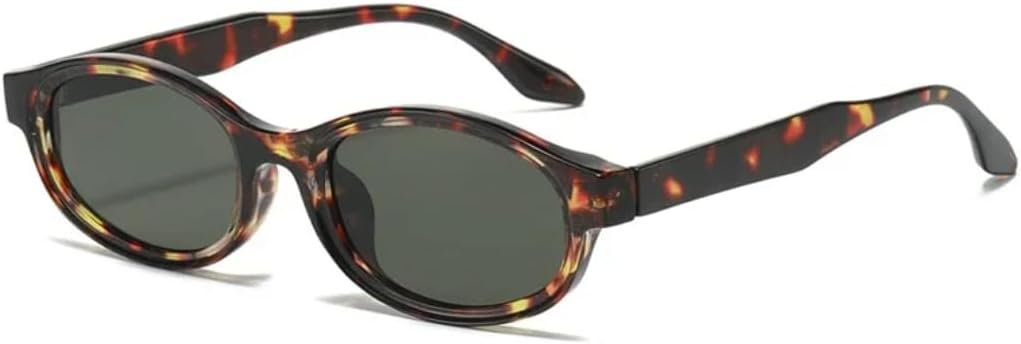 

Овальные солнцезащитные очки для женщин в стиле панк, двухцветные, с защитой от УФ-излучения UV400, ретро-очки для мужчин, модные солнцезащитные очки с прозрачными линзами и оправой SZVVBKK, Leopard Green