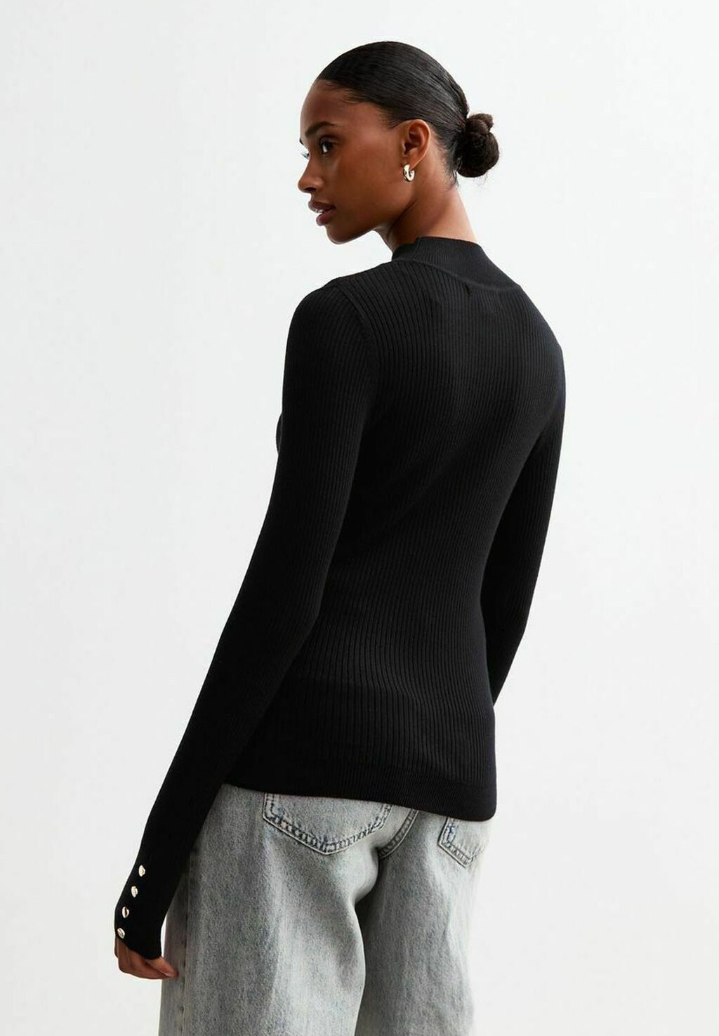 

Джемпер BUTTONED CUFF New Look, черный