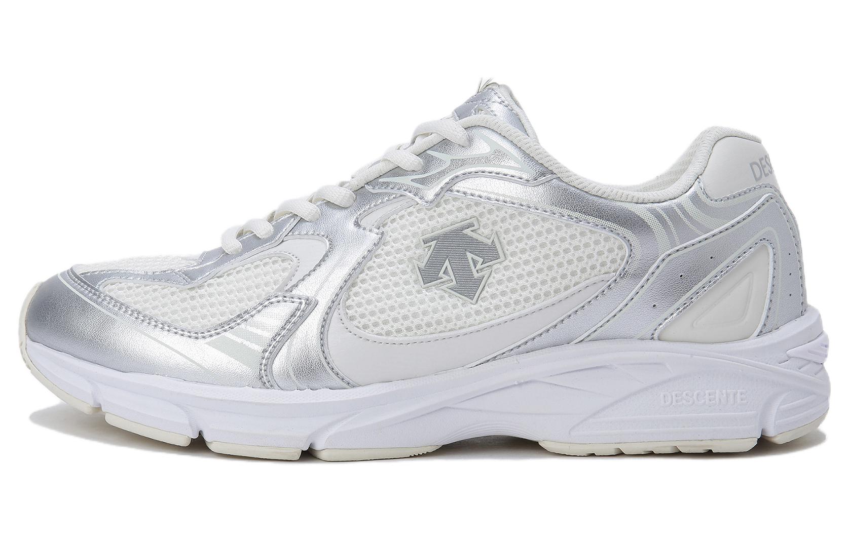 

Demarathon устойчивые к истиранию дышащие низкие кроссовки для марафона, тренировок, длительного бега и городских поездок DESCENTE, серебро белый