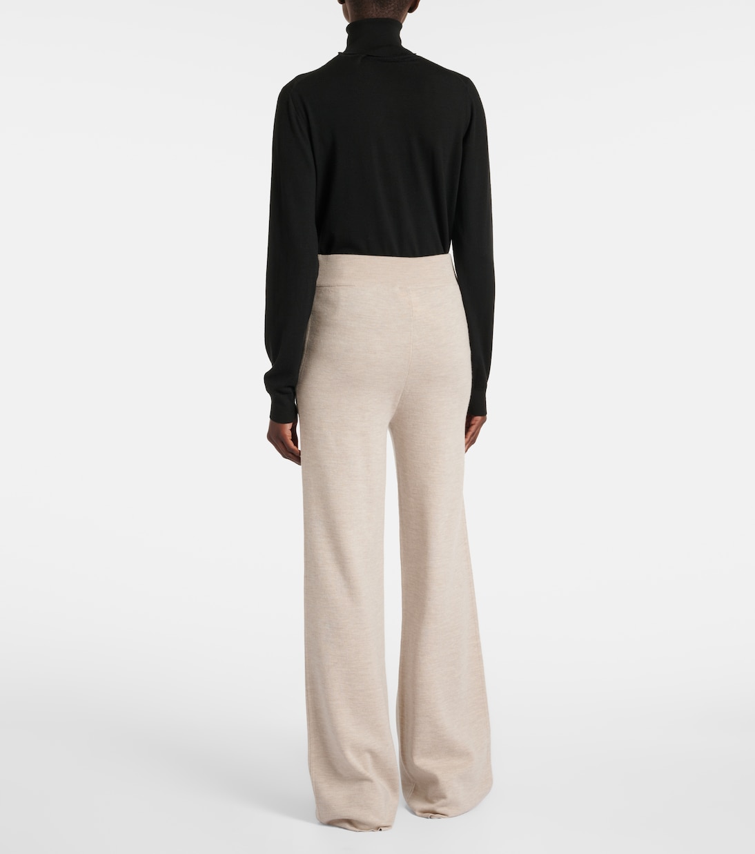 Широкие шерстяные трикотажные брюки Wilma Max Mara, Casha Chiaro — фото 3