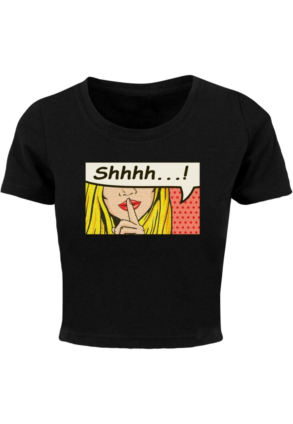 

Футболка с принтом SILENT SIGN COMIC CROPPED TEE Merchcode, черный