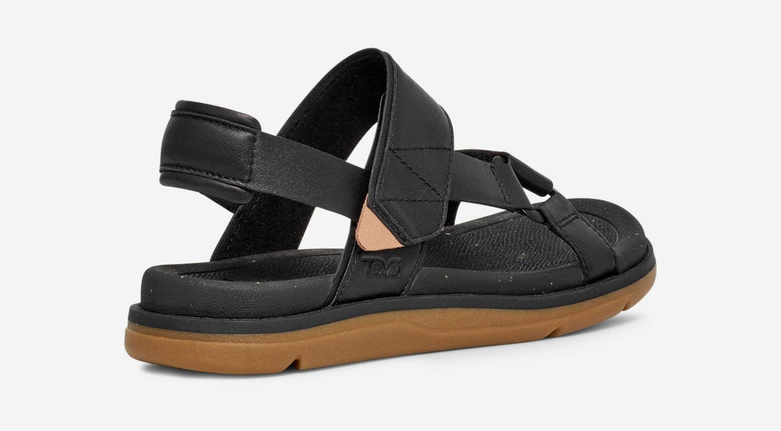 Женские сандалии Teva Madera 1152570-BLK черные кожаные с открытым носком и ремешком на пятке — фото 4