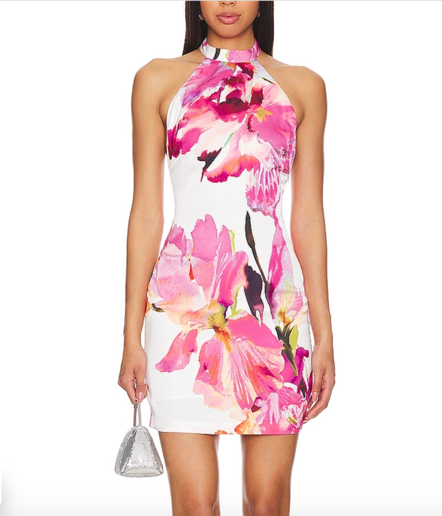 

Мини-платье Quin в белом и розовом цвете Rococo Sand