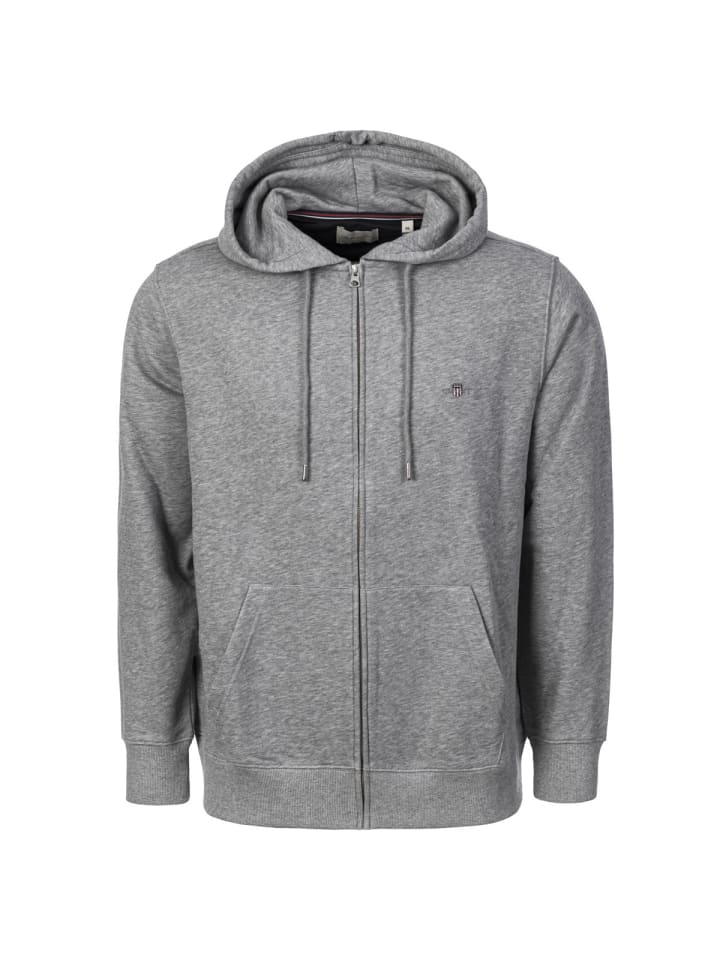 

Толстовка Reg Shield Full Zip серого цвета Gant