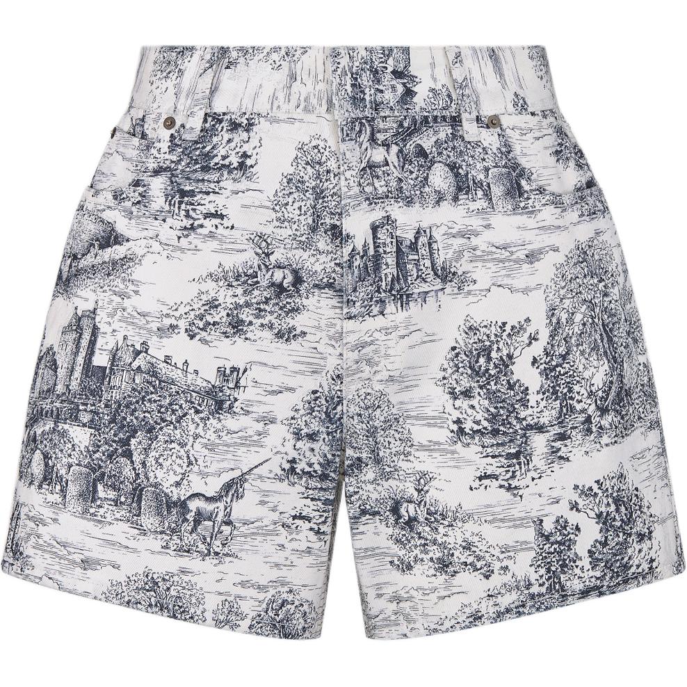 Шорты Christian Toile De Jouy с шотландским узором DIOR, белый — фото 3