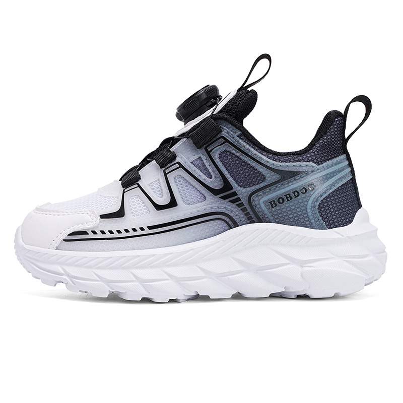 

Кроссовки для бега с низким верхом, противоскользящие, амортизирующие, износостойкие, дышащие, детские BOBDOG, черный/белый